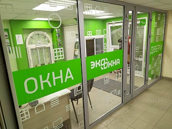 Оклейка и оформление витрин для компании «Эко Окна»