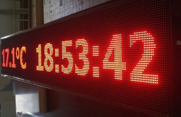 Бегущая строка с инфомером погоды и временем